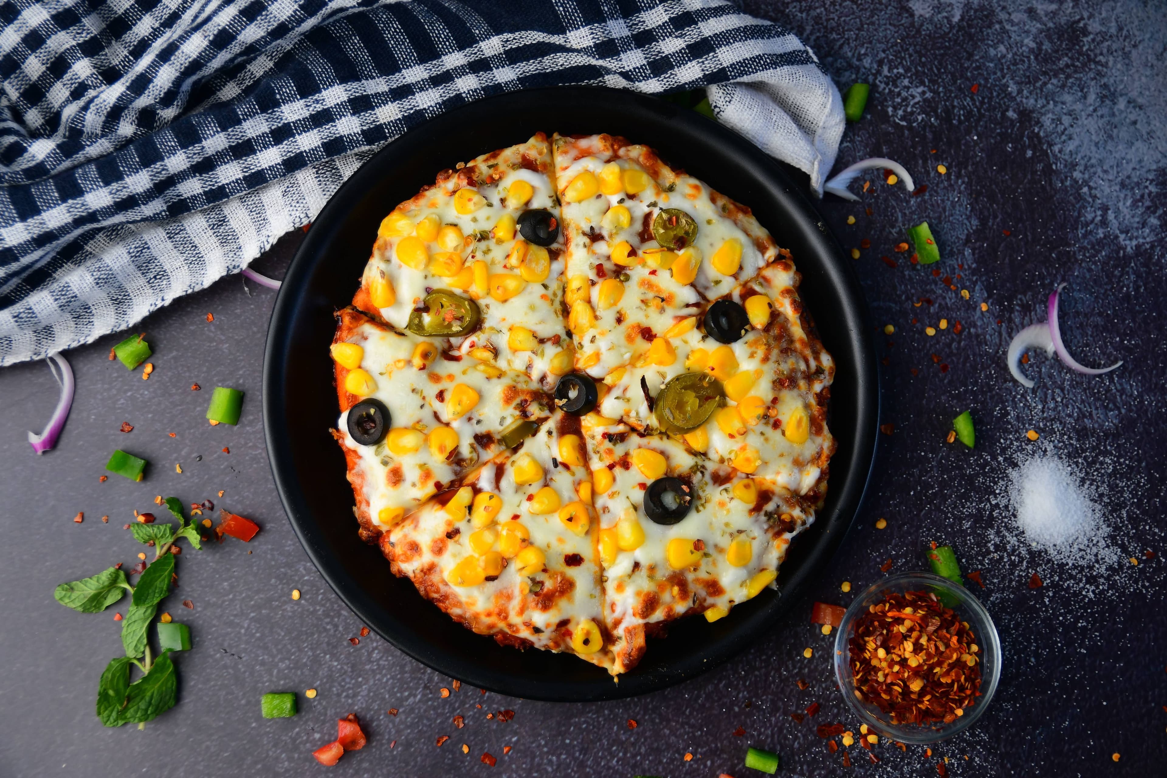 Baby Corn Pizza